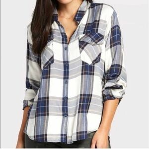 Sanctuary Boyfriend Plaid Shirt Size L